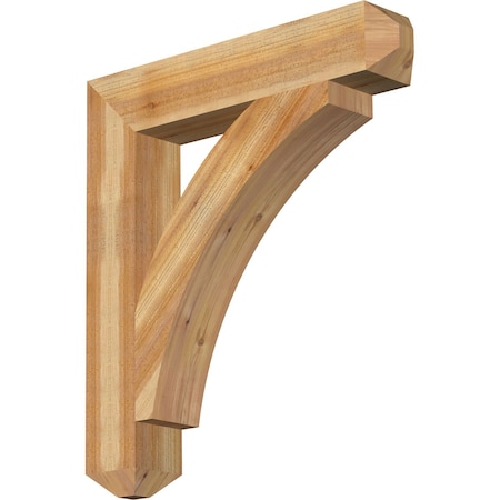 Ekena Millwork Thorton Craftsman Rough Sawn Bracket, Western Red Cedar, 6"W x 34"D x 38"H BKT06X34X38THR04RWR